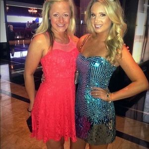 Blue Sequins Sherri Hill Short Dress